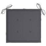 vidaXL Chaises de jardin coussins anthracite lot de 3 Bois de teck