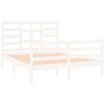 vidaXL Cadre de lit sans matelas blanc bois massif 140x190 cm