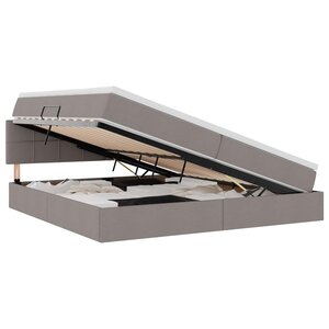 vidaXL Lit avec rangement et matelas avec matelas Taupe 200 x 200 cm