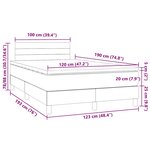 vidaXL Sommier à lattes de lit matelas LED gris foncé 120x190 cm tissu
