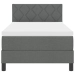 vidaXL Lit à ressorts avec matelas Gris Foncé 90x200 cm Tissu