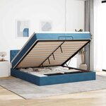 vidaXL Cadre de lit ottoman avec matelas bleu foncé 200x200 cm velours