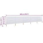 vidaXL Paravent 5 panneaux Tissu 600 x 120 cm Blanc sable