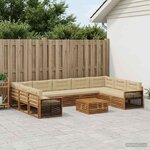 vidaXL Ensemble de canapés d'extérieur 10 pc Naturel et Beige