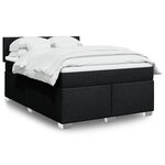 vidaXL Sommier à lattes de lit avec matelas Noir 140x200 cm Tissu