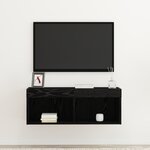 Buffet TV vidaXL avec éclairage LED Chêne noir 80x30x30 cm