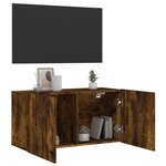 vidaXL Meuble TV mural chêne fumé 80x30x41 cm