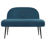 vidaXL Banc rembourré avec dossier Bleu 110 x 60 x 76 cm Velours