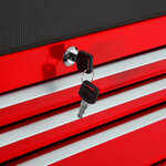 Tectake servante d'atelier 7 tiroirs - rouge