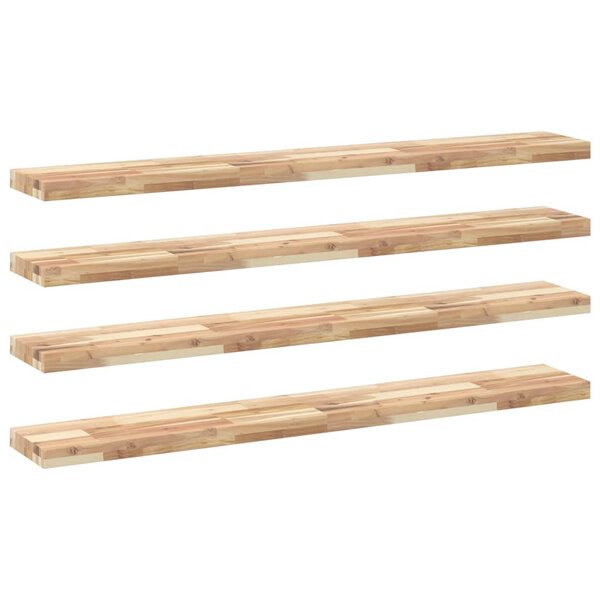 vidaXL Étagères flottantes 4 Pièces 120x20x4 cm acacia massif non traité