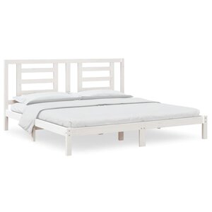 vidaXL Cadre de lit sans matelas blanc 200x200 cm bois massif de pin