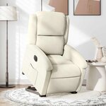 vidaXL Fauteuil inclinable électrique crème velours
