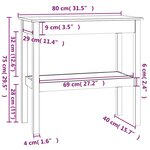 vidaXL Table console Blanc 80x40x75 cm Bois de pin solide