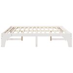 vidaXL Cadre de lit surélevé Blanc 200 x 200 cm Bois massif en pin