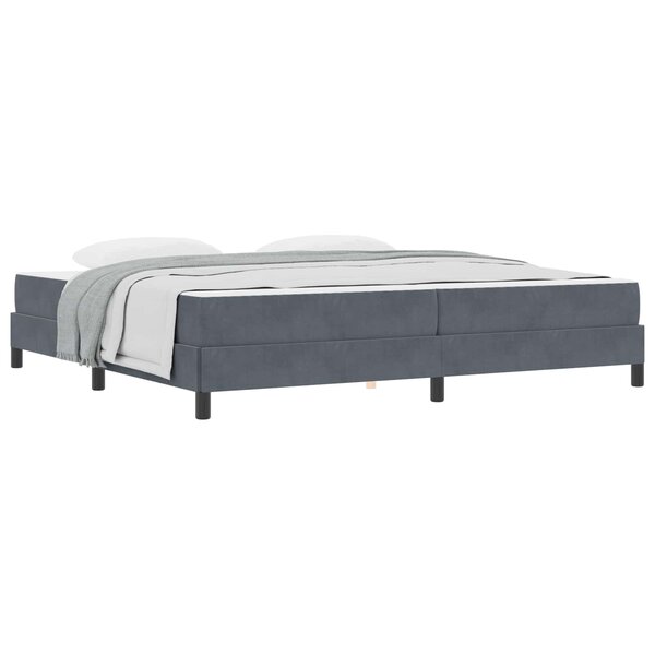 vidaXL Lit à ressorts avec matelas Gris foncé 200 x 200 cm tissu