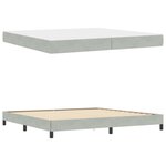 vidaXL Lit à ressorts avec matelas Gris clair 200 x 200 cm tissu