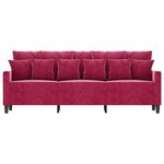 vidaXL Canapé à 3 places Rouge bordeaux 180 cm Velours