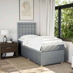 vidaXL Sommier à lattes de lit avec matelas gris clair 80x200 cm tissu