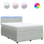 vidaXL Sommier à lattes de lit et matelas Gris clair 140x190cm Velours
