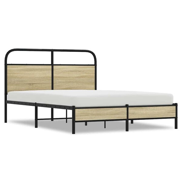 vidaXL Cadre de lit sans matelas 140x190 cm chêne sonoma