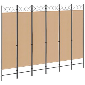 vidaXL Paravent à 6 panneaux Beige 240 x 180 cm Tissu