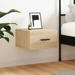 vidaXL Table de chevet murale chêne sonoma 35x35x20 cm