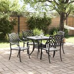 Set de jardin 5 pièces vidaXL en aluminium noir
