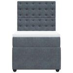 vidaXL Sommier à lattes de lit et matelas Gris foncé 80x200 cm Velours