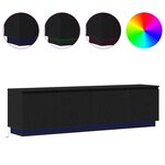vidaXL Meuble TV Chêne noir 180 x 38 x 49 cm Bois d'ingénierie