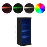vidaXL Buffet LED Chêne noir 41 x 37 x 100 cm Bois d'ingénierie