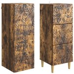 vidaXL Ensemble de Meubles 2 Pièces Chêne fumé 33 x 34 5 x 90 cm