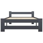 vidaXL Cadre de lit sans matelas gris foncé pin massif 100x200 cm