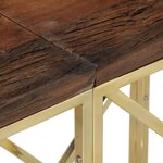 vidaXL Table console doré acier inoxydable et bois de mélèze massif