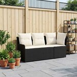 vidaXL Sofa de jardin avec accoudoirs et sofa d'angle 2 Pièce Rotin PE