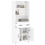vidaXL Buffet haut Blanc 69 5x34x180 cm Bois d'ingénierie
