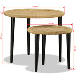 vidaXL Table basse 2 Pièces jute naturelle