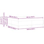 vidaXL Cadre de lit avec matelas Gris clair 180 x 200 cm tissu