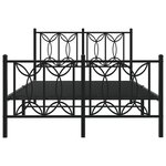 vidaXL Cadre de lit métal sans matelas avec pied de lit noir 120x200cm