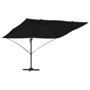 vidaXL Parasol Cantilever Noir Toit en polyester avec cadre en métal Grand