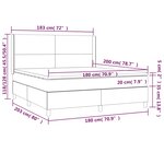 vidaXL Sommier à lattes de lit matelas et LED Bleu foncé 180x200 cm