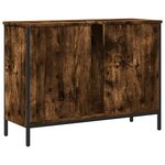 vidaXL Armoire lavabo de salle de bain chêne fumé 80x30x60 cm