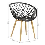 Chaise de jardin avec accoudoirs Noir Lot de 6