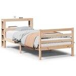 vidaXL Cadre de lit et tête de lit 100x200 cm bois de pin massif