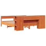 vidaXL Lit bibliothèque sans matelas cire marron 200x200 cm pin massif