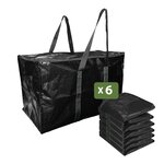 Pack and Move - Lot 6 Grands Sacs Déménagement Recyclé - Rangement Et Transport Ultra Résistant - Réutilisable - Poignées Solides - 100L