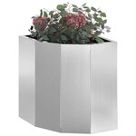 vidaXL Jardinière d'Angle Argent 30 x 30 x 35 cm Acier galvanisé