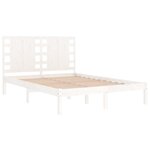 vidaXL Cadre de lit Blanc Bois massif 120x190 cm Petit double