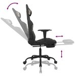 vidaXL Chaise de jeu avec repose-pied Noir et camouflage Tissu