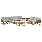 vidaXL Ensemble de canapés d'extérieur 8 Pièces Naturel et gris clair