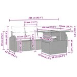 vidaXL Ensemble de canapé de jardin 5 pièces avec coussins en polyrotin marron